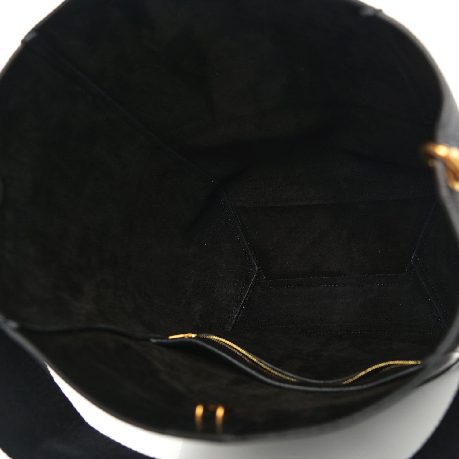 Celine Soft Grained Calfskin Sangle Bucket Bag Black 5 of 9