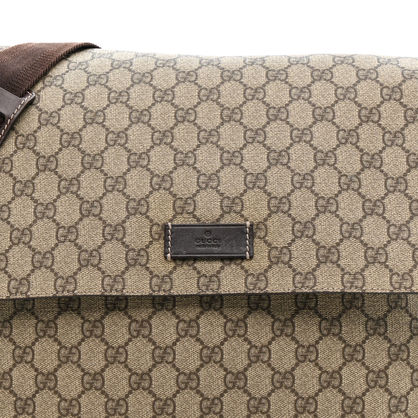 GG Plus Monogram Messenger Diaper Bag Dark Brown