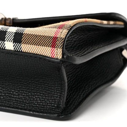 Burberry Derby Calfskin House Check Baby Macken Crossbody Bag Black 9 of 10