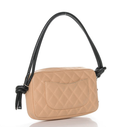 Chanel Calfskin Quilted Cambon Pochette Beige Black 3 of 8