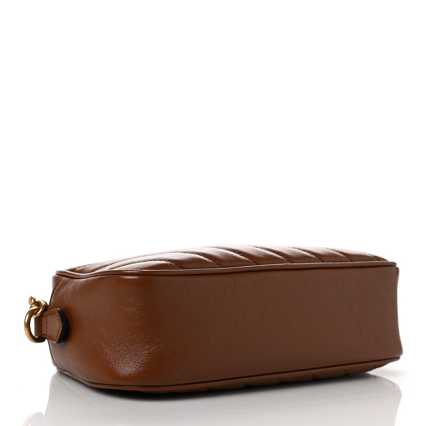 Glazed Calfskin Matelasse Diagonal Small GG Marmont Chain Shoulder Bag Cuir
