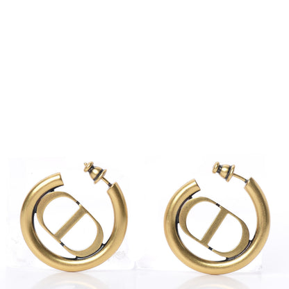 Christian Dior Metal 30 Montaigne Hoop Earrings Aged Gold 3 of 5