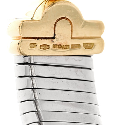 Bulgari Stainless Steel 18K Yellow Gold Wide Tubogas Bracelet 4 of 4