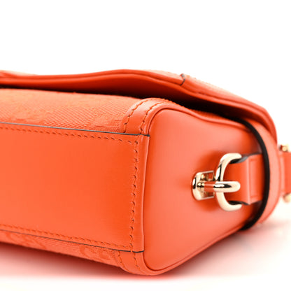 Gucci GG Monogram Textured Dollar Calfskin Small Luce Shoulder Bag Orange 9 of 9