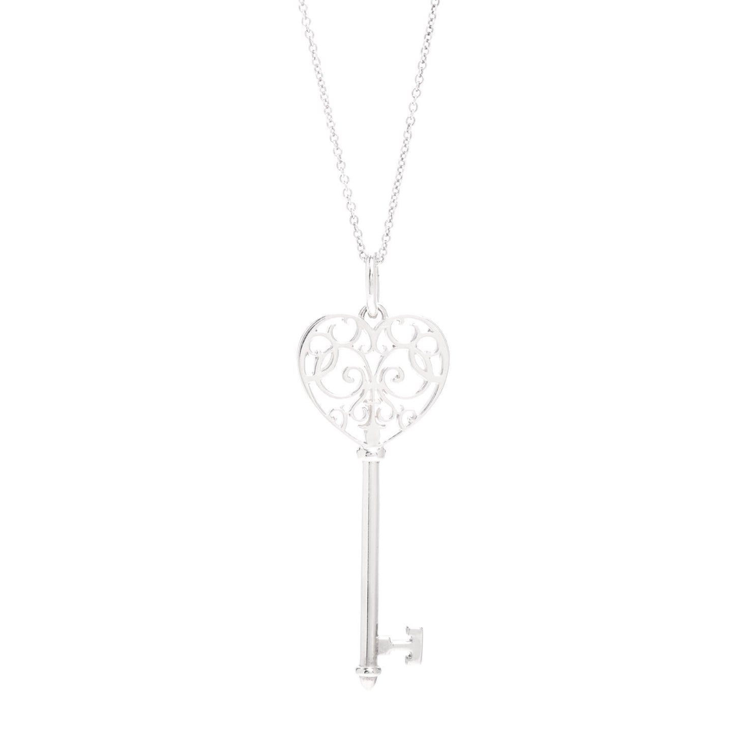 Sterling Silver Enchant Heart Key Pendant Necklace