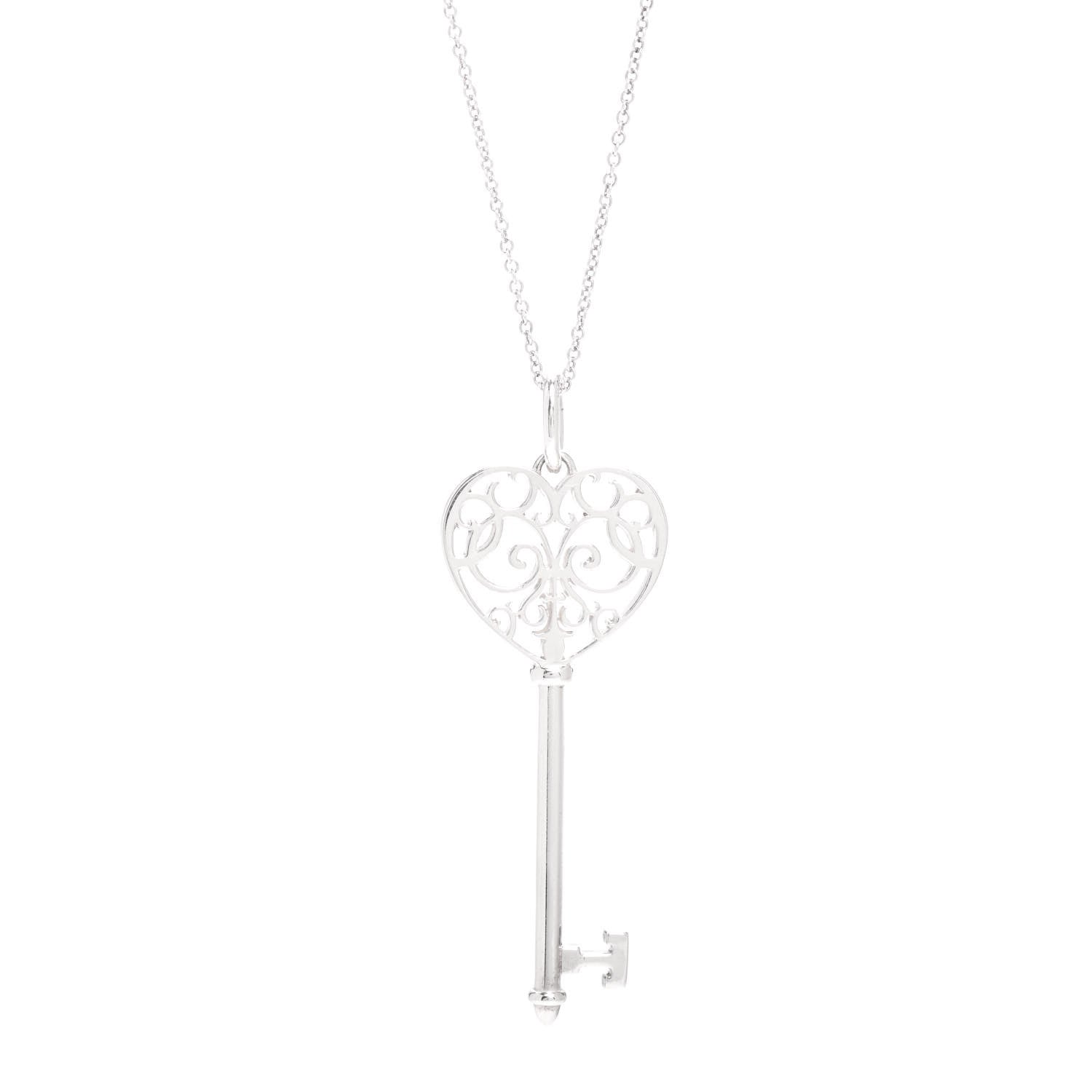 Tiffany Sterling Silver Enchant Heart Key Pendant Necklace 4 of 4