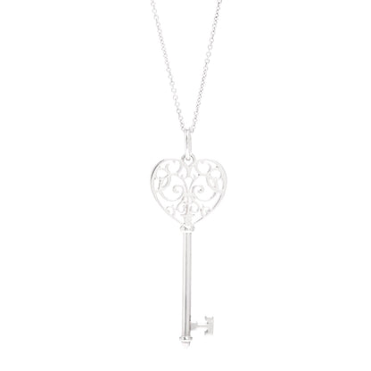 Tiffany Sterling Silver Enchant Heart Key Pendant Necklace 4 of 4