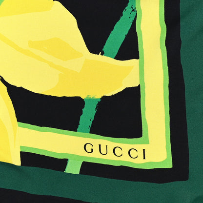 Gucci Silk Twill Jaqueline Square Scarf Black Yellow 2 of 4