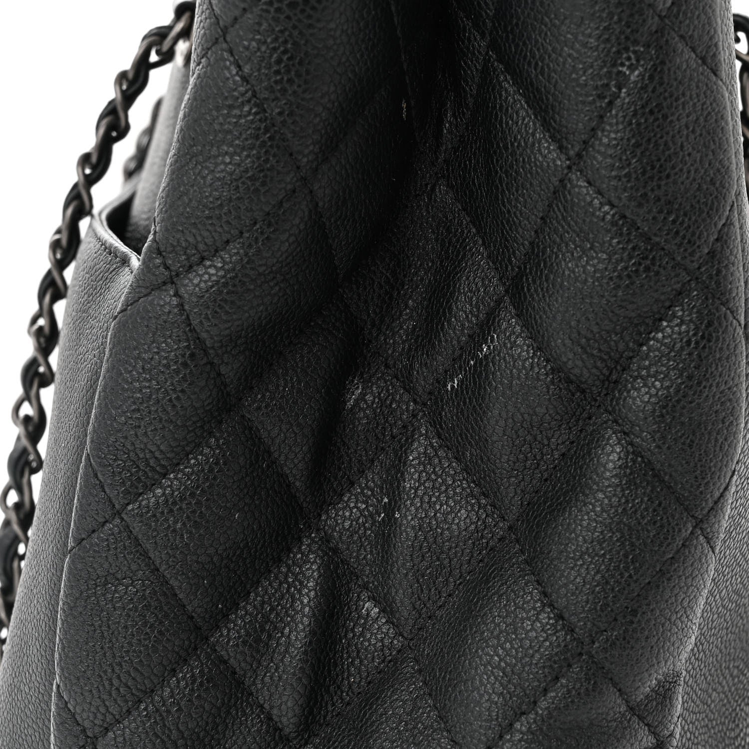 Chanel Caviar Lambskin Quilted Large Coco Break Shopping Bag Black 12 of 13