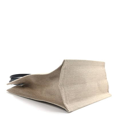 Saint Laurent Linen Calfskin Small Rive Gauche Tote Greggio Natural 4 of 8