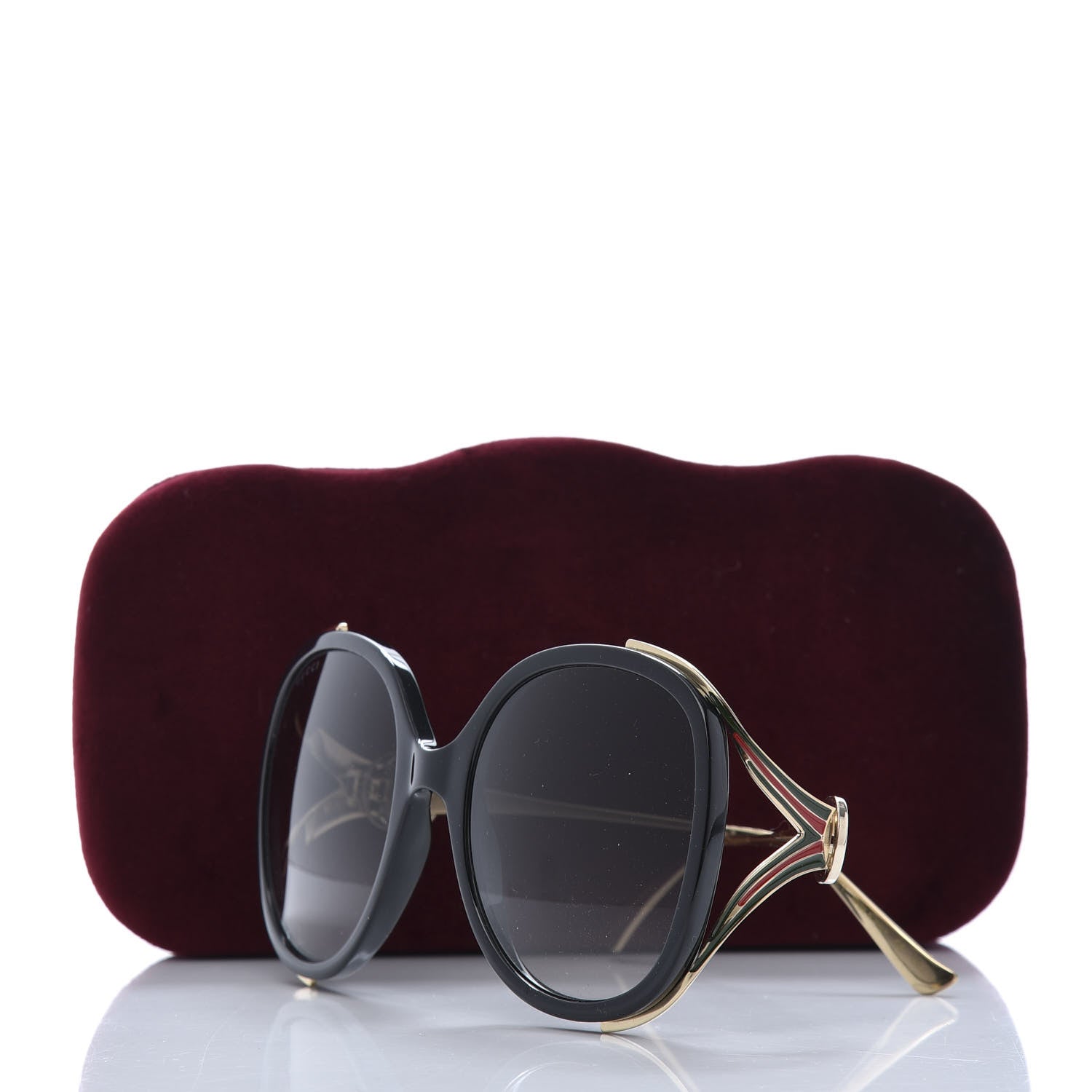 【美品】 Gucci サングラス GG0226S Gucci Round Frame Injected GG0226S Sunglasses Black 642694