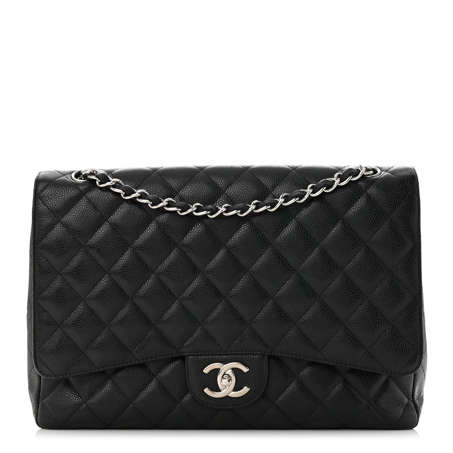 Caviar Quilted Maxi Double Flap Black