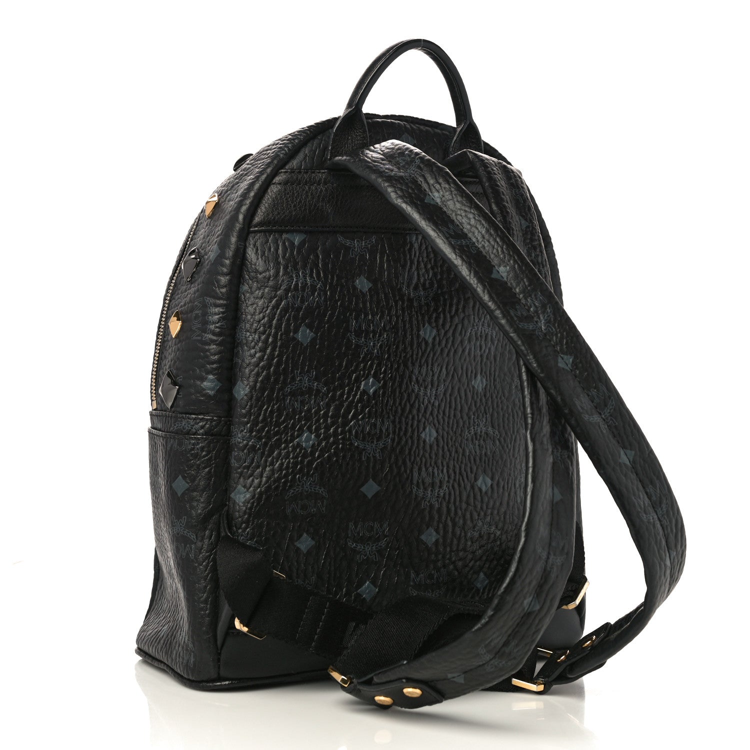 MCM Visetos Studded Small Stark M Backpack Black 3 of 10
