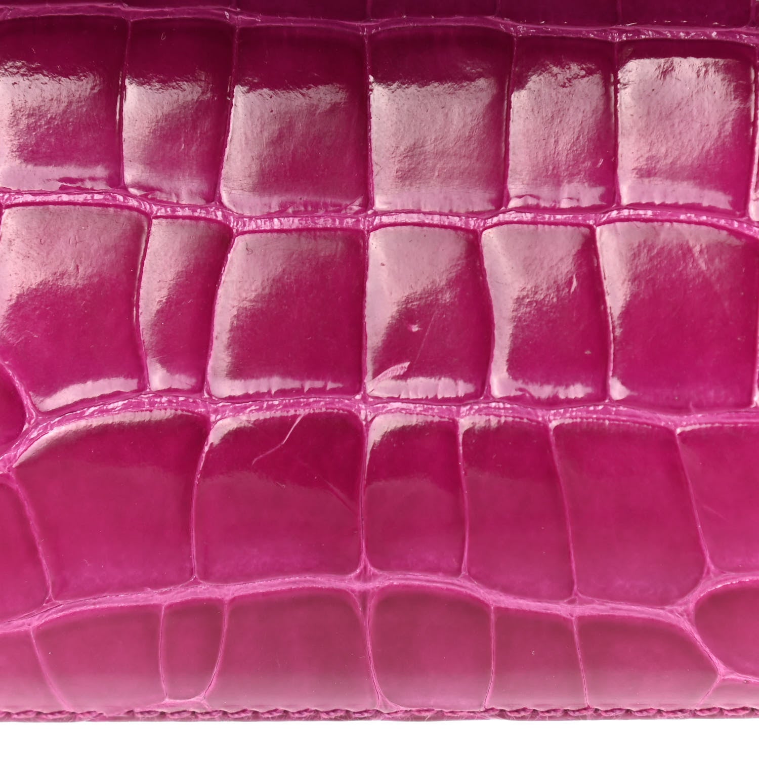 Hermes Shiny Alligator Kelly Longue Wallet Rose Scheherazade 9 of 9