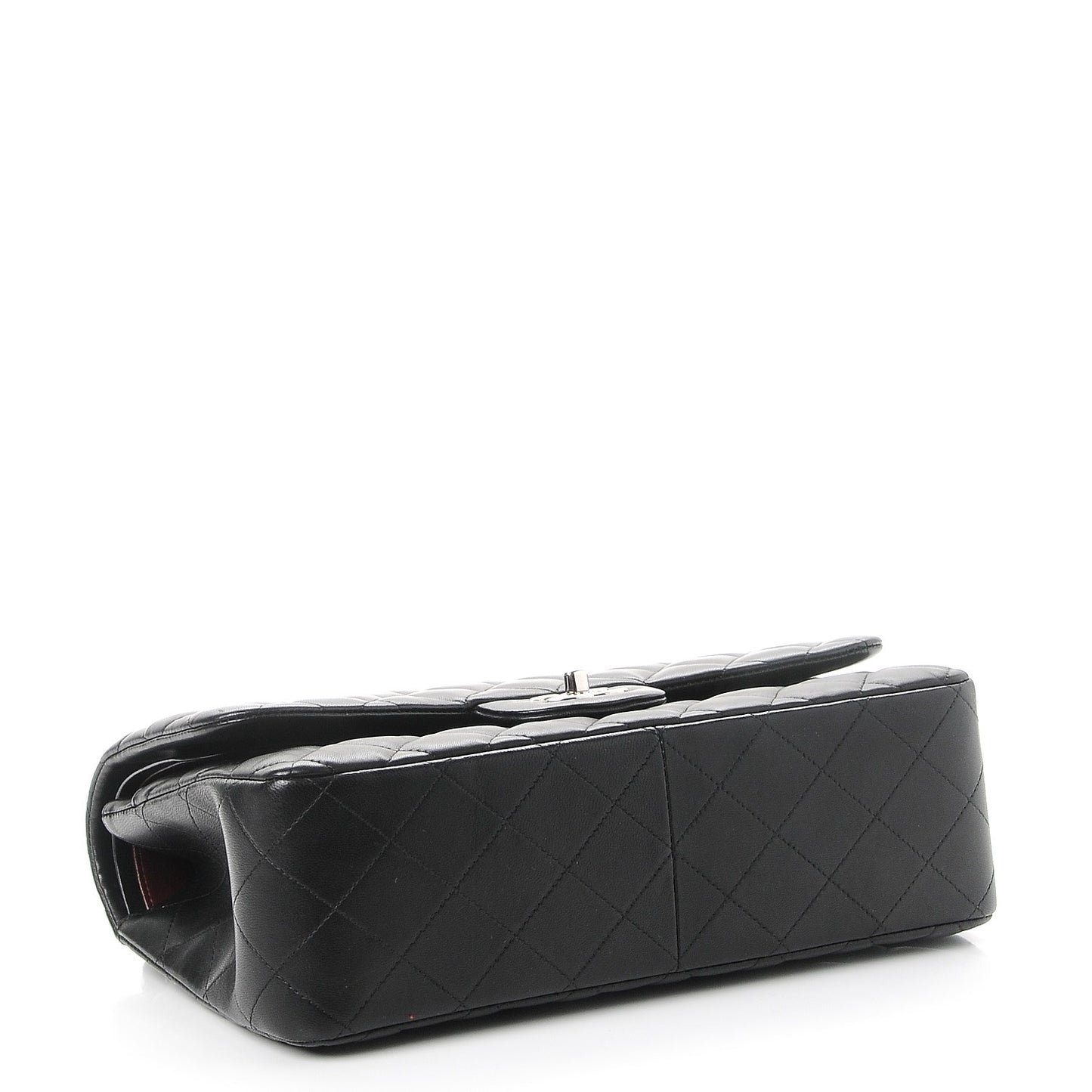 Lambskin Quilted Jumbo Double Flap Black