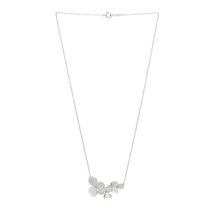Tiffany Platinum Diamond Mini Paper Flowers Cluster Pendant Necklace 3 of 5