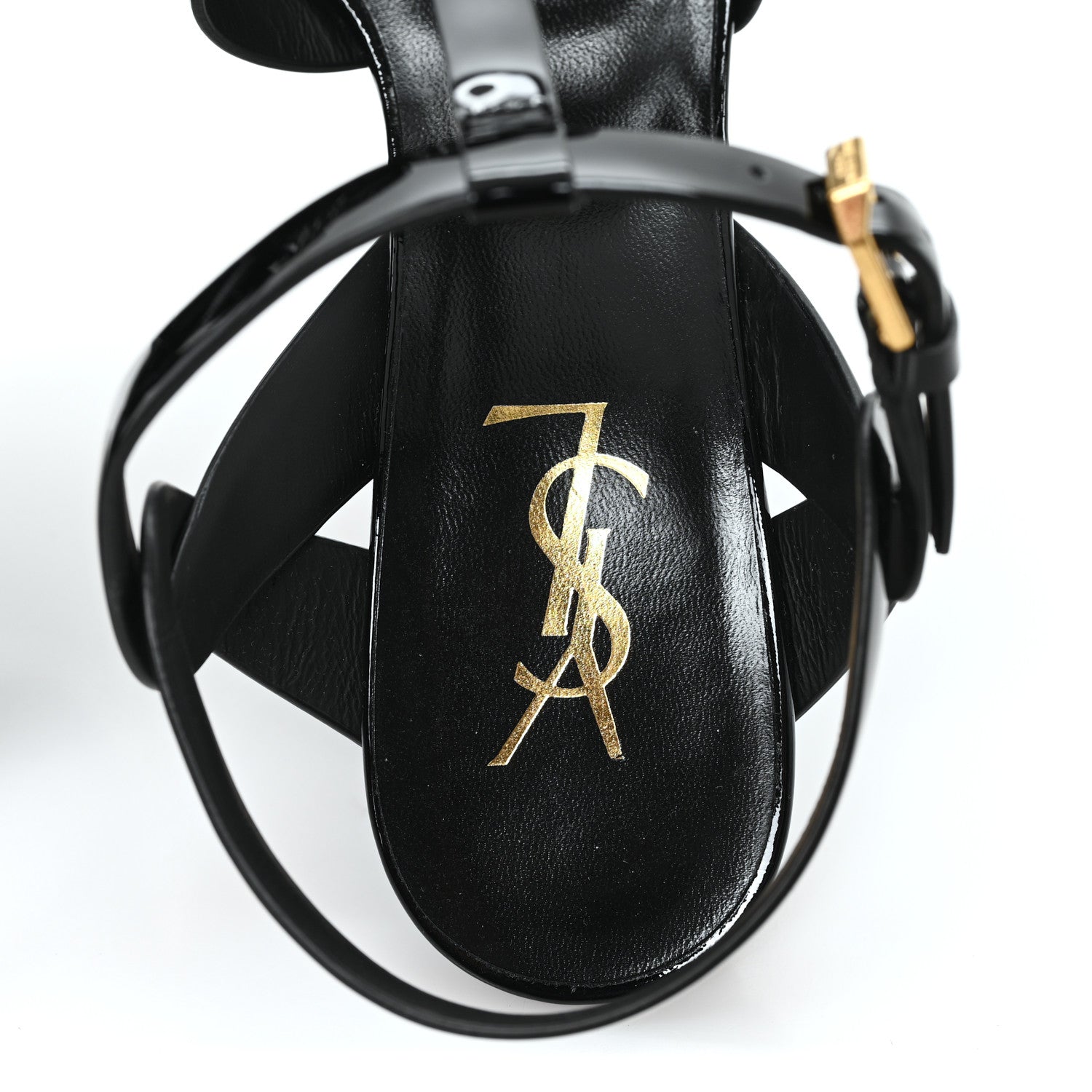 Saint Laurent Patent Tribute 105 Platform Sandals 39 Black 9 of 10