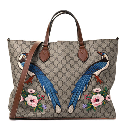 Gucci Soft GG Supreme Monogram Garden Collection Crossbody Tote Beige Tuscany 1 of 4