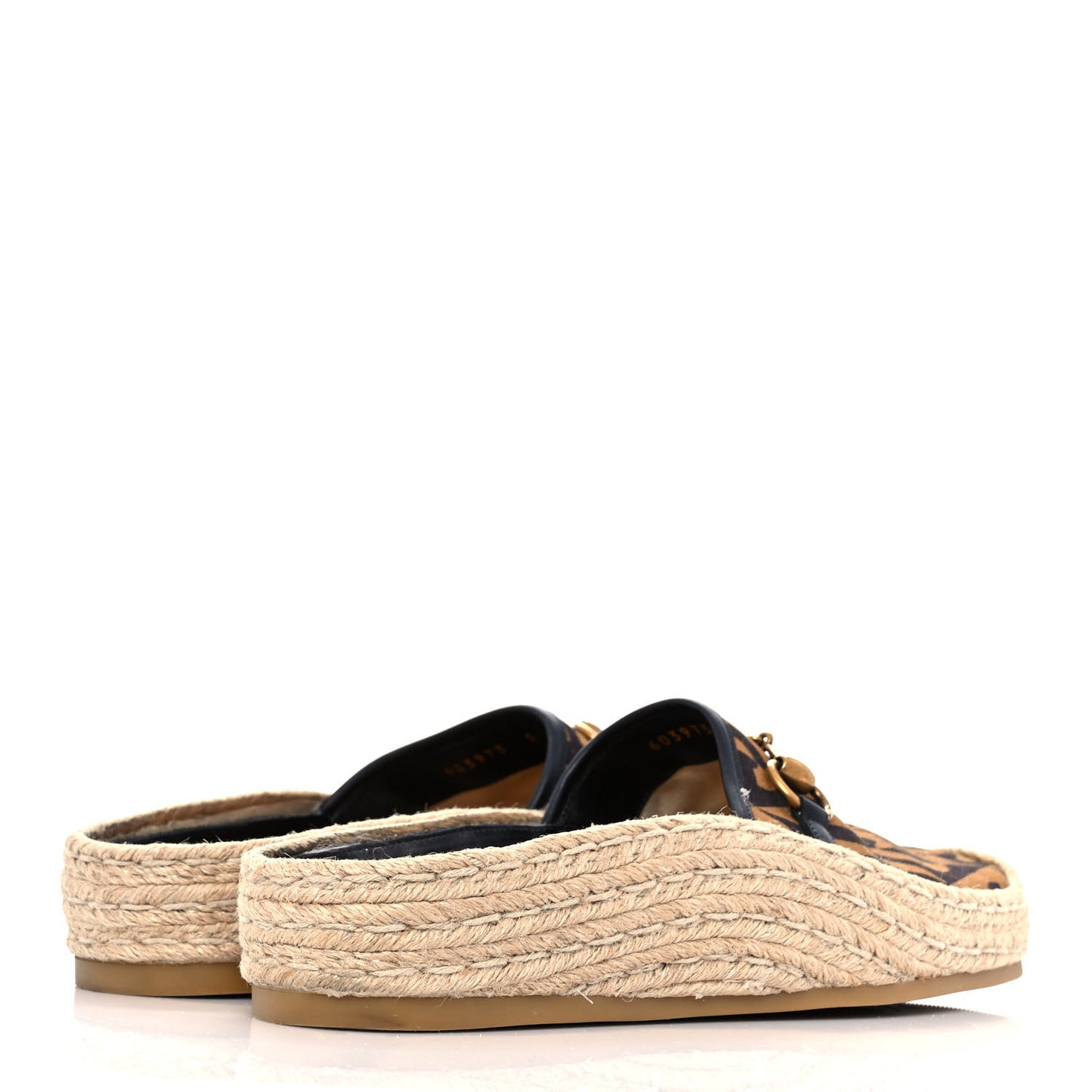 Canvas Rhombus Horsebit Espadrille Slippers 5 Camel Brown Black