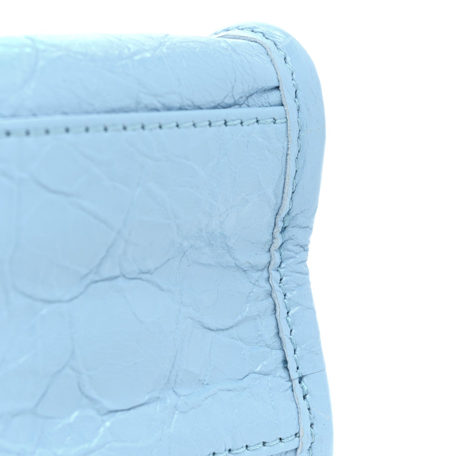 Balenciaga Agneau Classic Silver Hardware Mini City Logo Strap Baby Blue Black 13 of 13