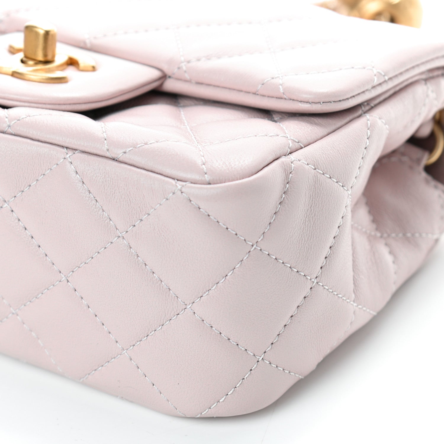 Chanel Lambskin Quilted Mini Pearl Crush Flap Light Purple 9 of 9