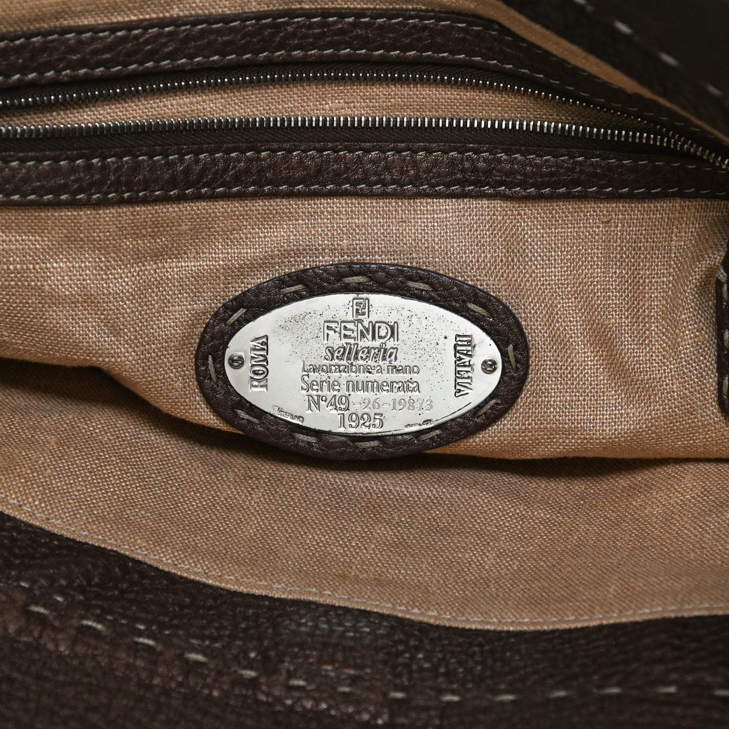 Calfskin Romano Selleria Large Villa Borghese Tote Bronze
