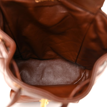 Chanel Lambskin Quilted Drawstring Backpack Brown 5 of 16