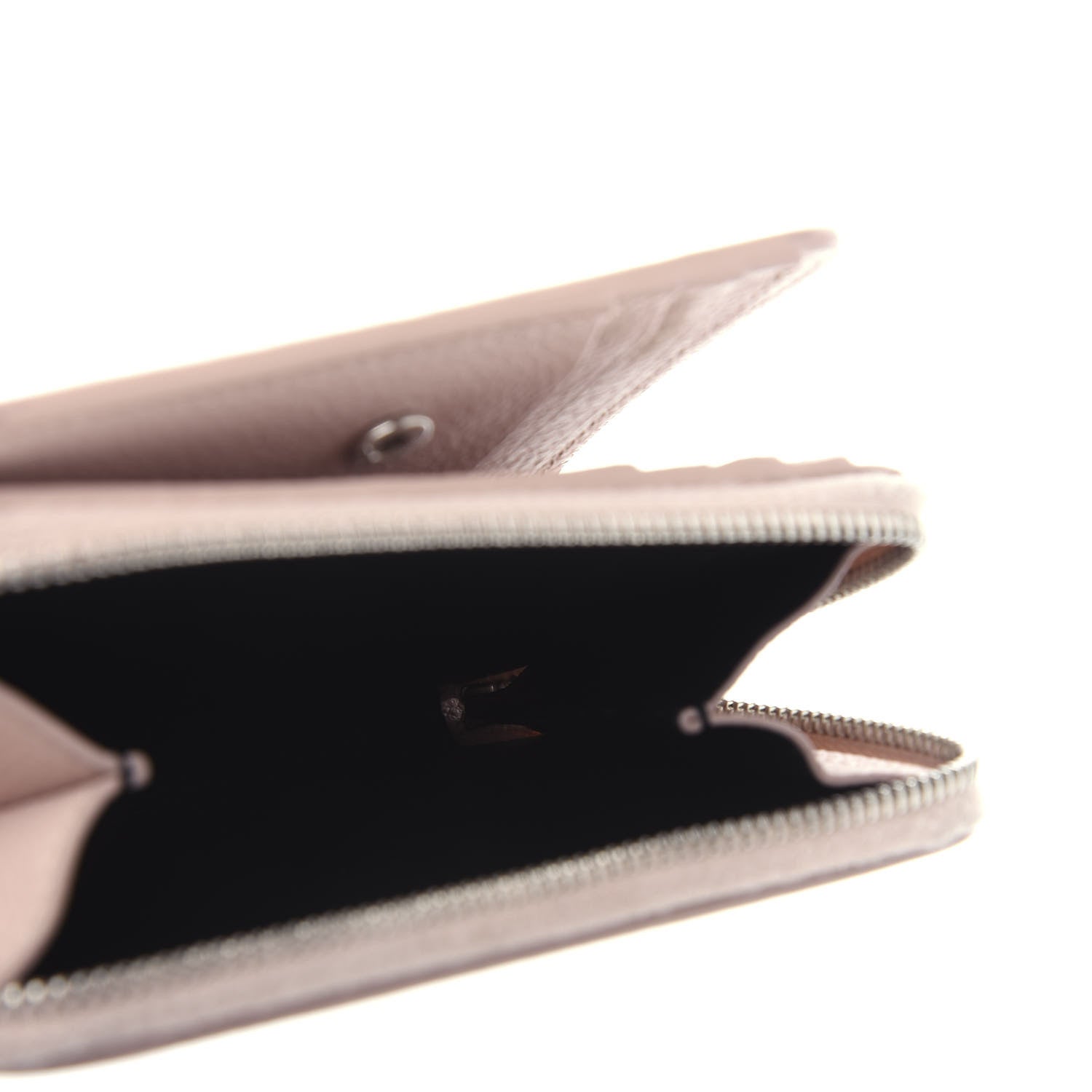 Saint Laurent Grained Calfskin Rive Gauche Compact Zip Around Wallet Pink 6 of 9