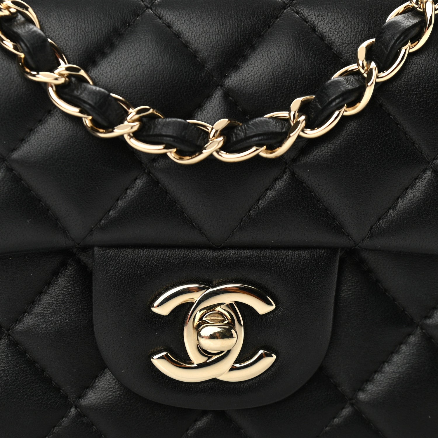 Chanel Lambskin Quilted Mini Rectangular Flap Black 8 of 12