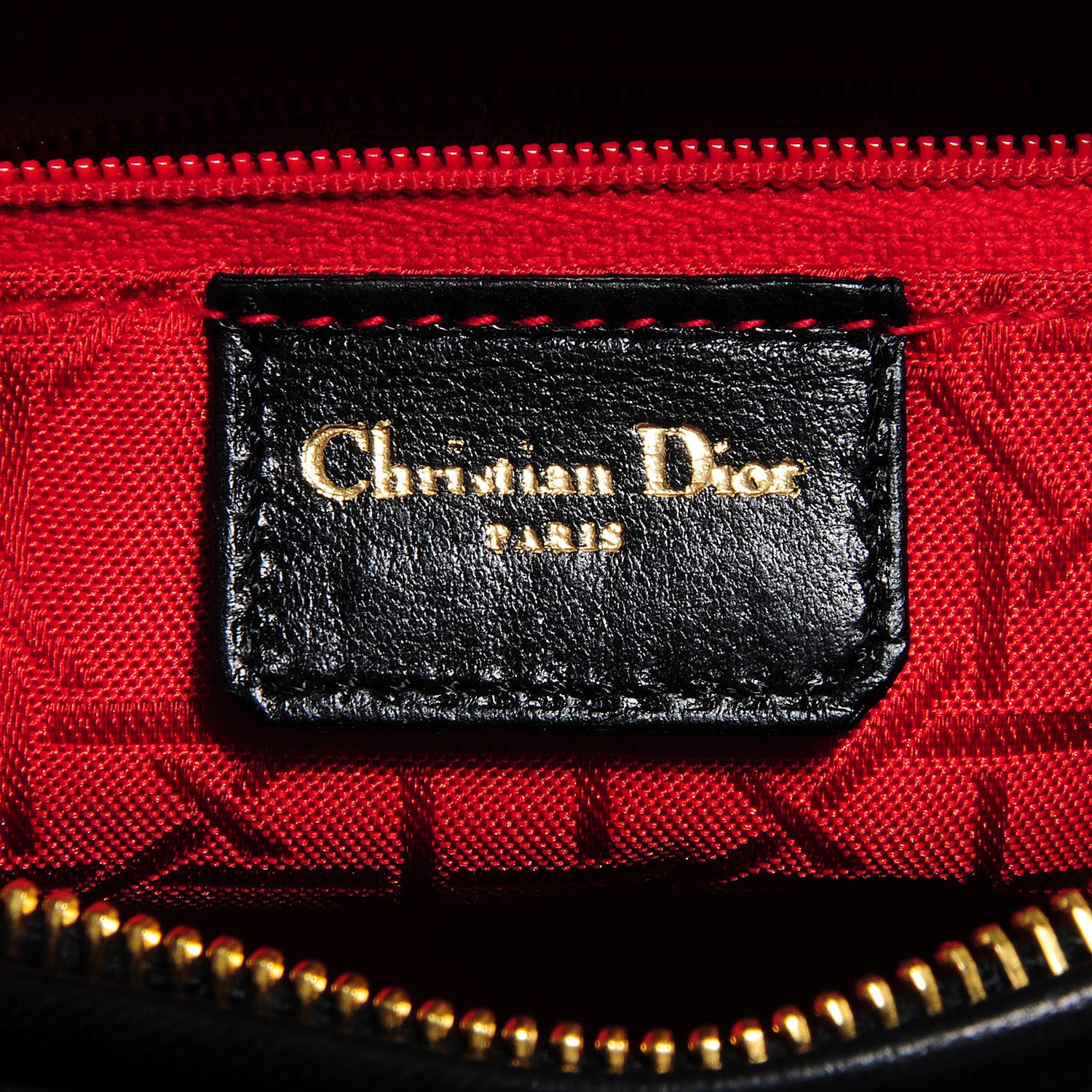 Christian Dior Lambskin Cannage Medium Lady Dior Black 6 of 9