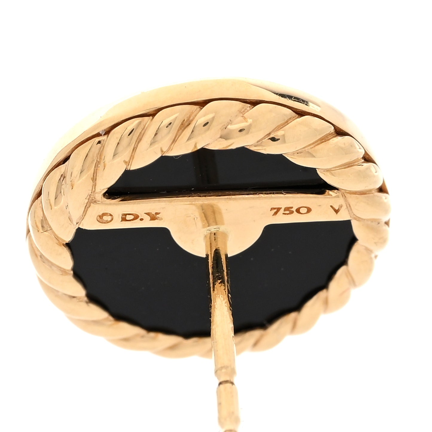 18K Yellow Gold Diamond Black Onyx DY Elements Earrings