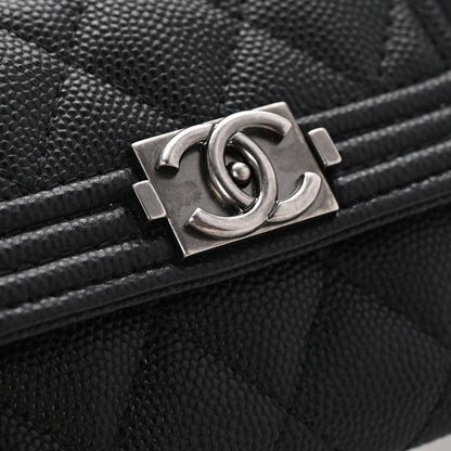 Chanel Caviar Quilted Boy Flap Card Holder Black 9 of 9