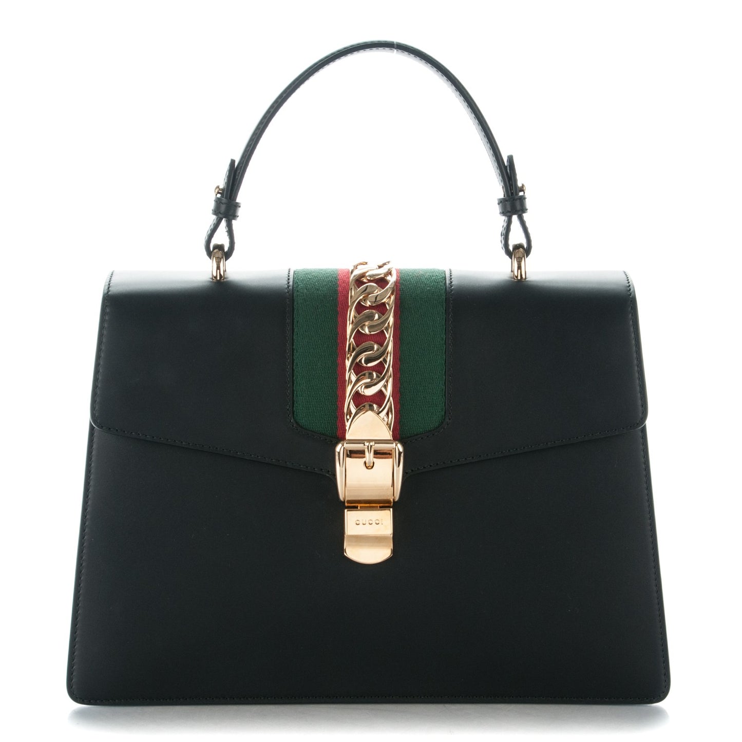 Calfskin Medium Sylvie Top Handle Bag Black