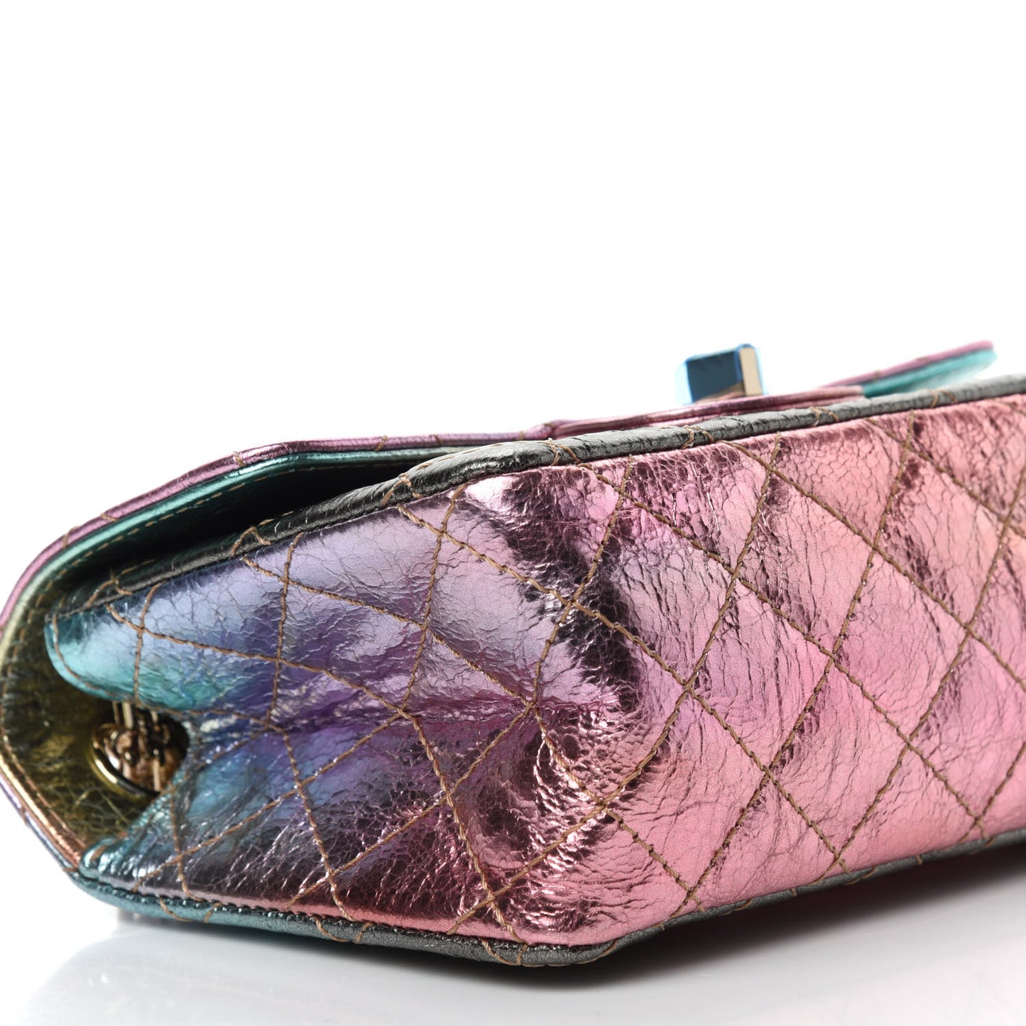 Metallic Goatskin Quilted Mini 2.55 Reissue Flap Multicolor