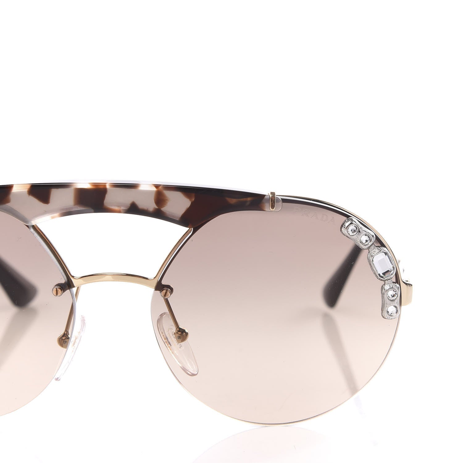 Prada Crystal Ornate Sunglasses SPR52U Havana 7 of 8