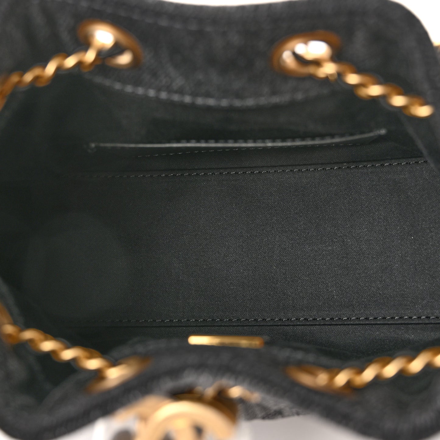 Washed Denim Quilted Mini Chanel 25 Handbag Black