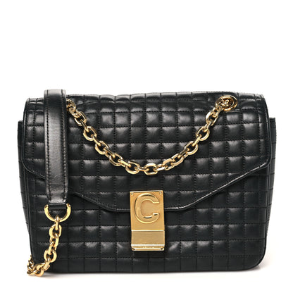 Celine Calfskin Quilted Medium C Bag Black 1 of 9