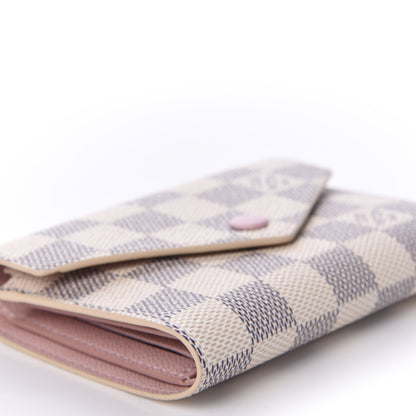 Louis Vuitton Damier Azur Victorine Wallet Rose Ballerine 6 of 9