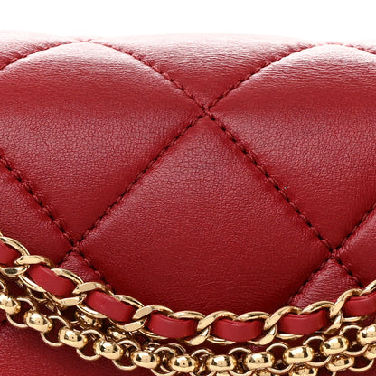 Chanel Shiny Lambskin Quilted Multi Stand Flap Dark Red 8 of 12