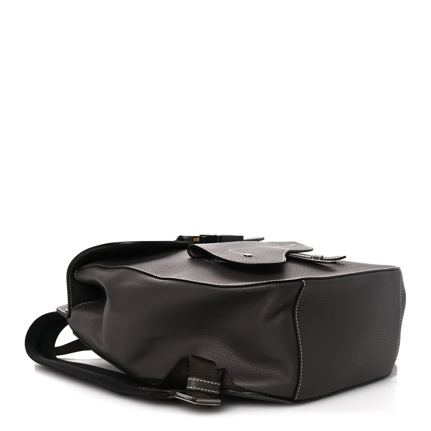 Grained Calfskin Maxi Gallop Sling Bag Grey