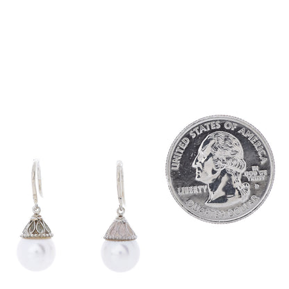 Tiffany Sterling Silver Pearl Ziegfeld Earrings 2 of 6