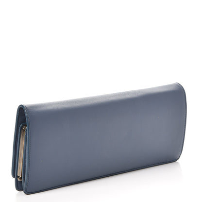 Balenciaga Calfskin Papier Wand Clutch Petroleu Bleu 4 of 10