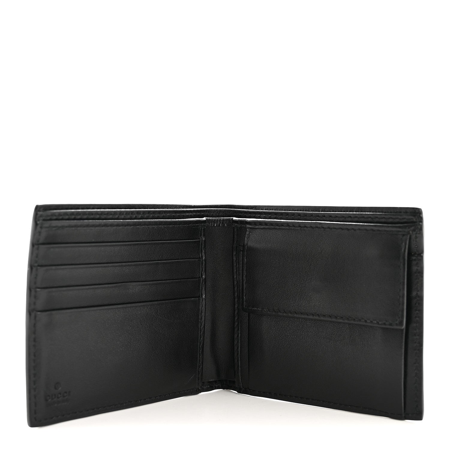 Gucci Plutone Calfskin Logo Bi-Fold Wallet Black 5 of 7