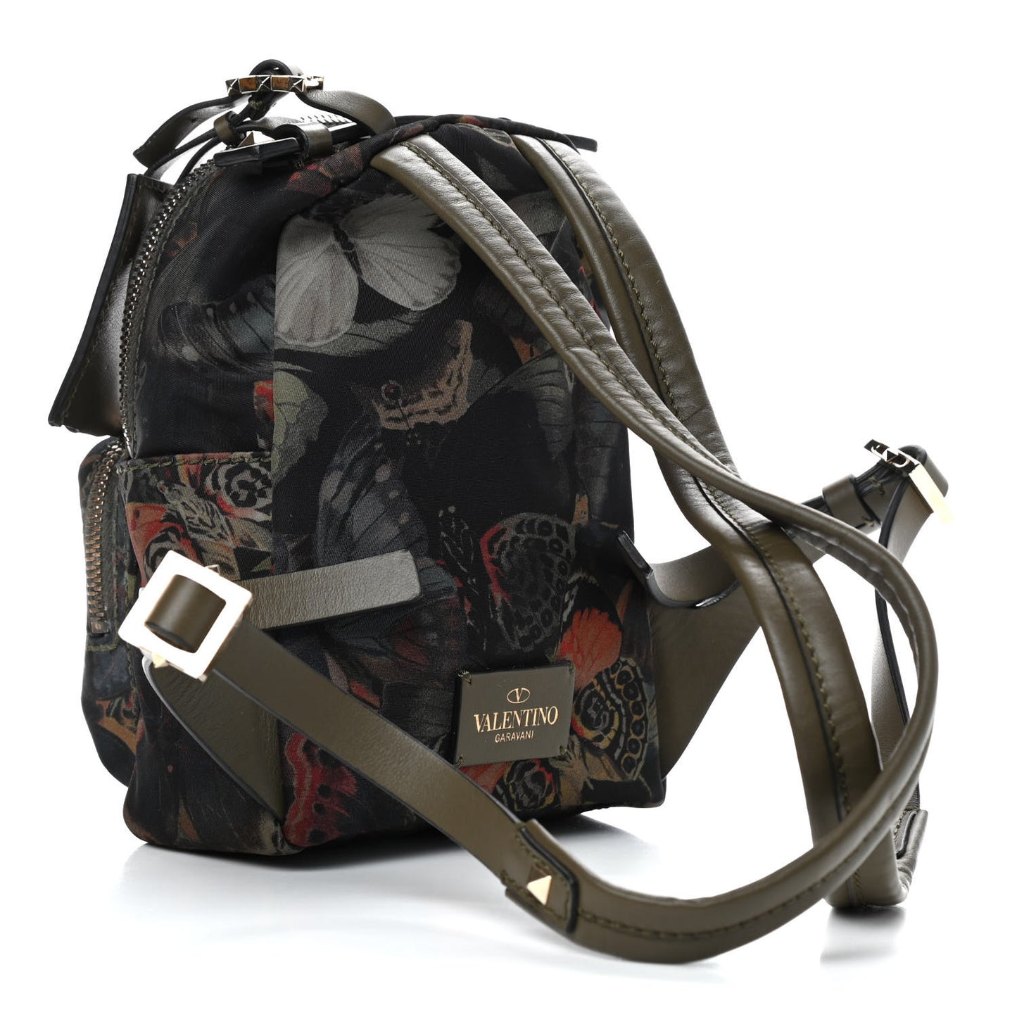 Nylon Camubutterfly Mini Rockstud Backpack Multicolor
