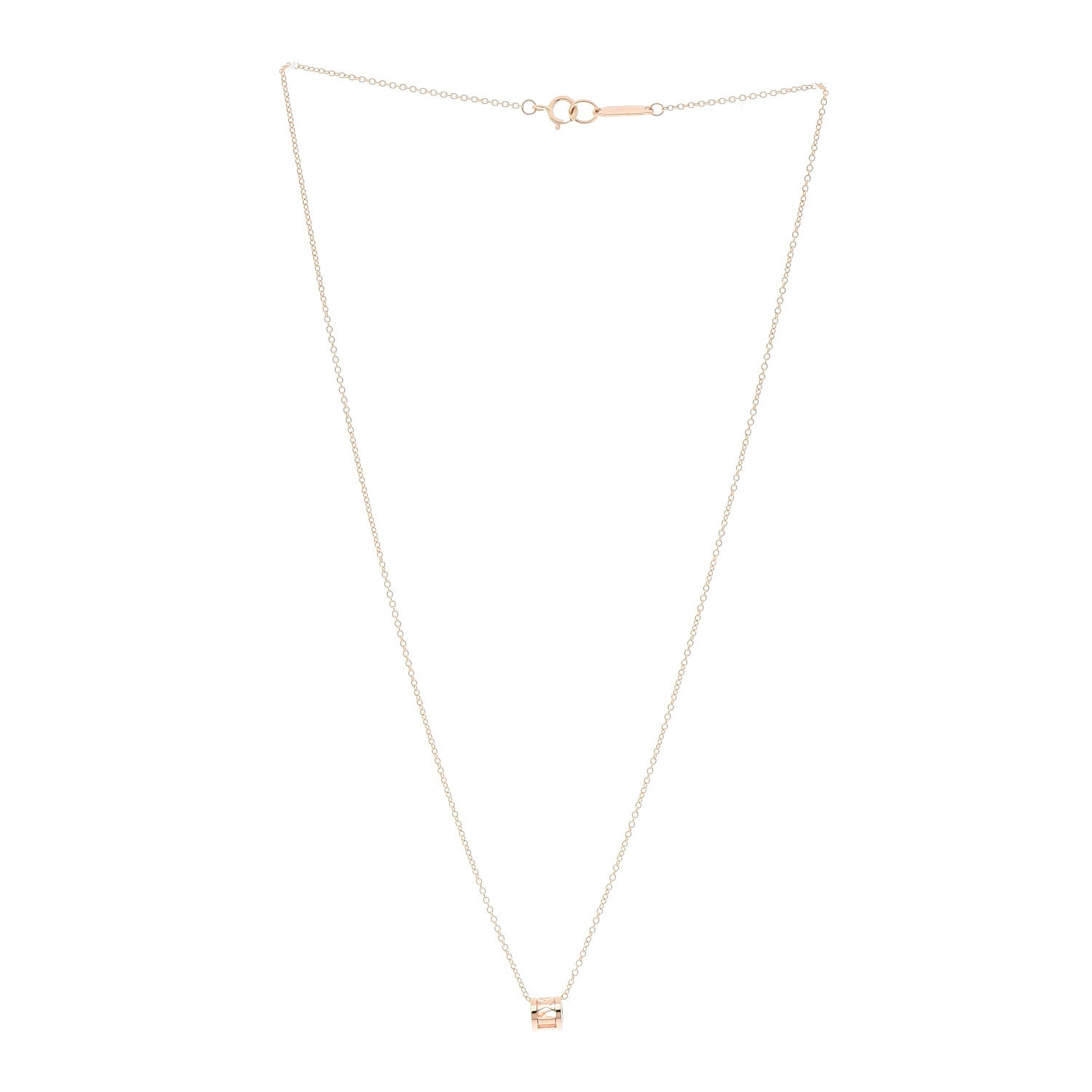 Tiffany 18K Rose Gold Atlas Open Pendant Necklace 3 of 6