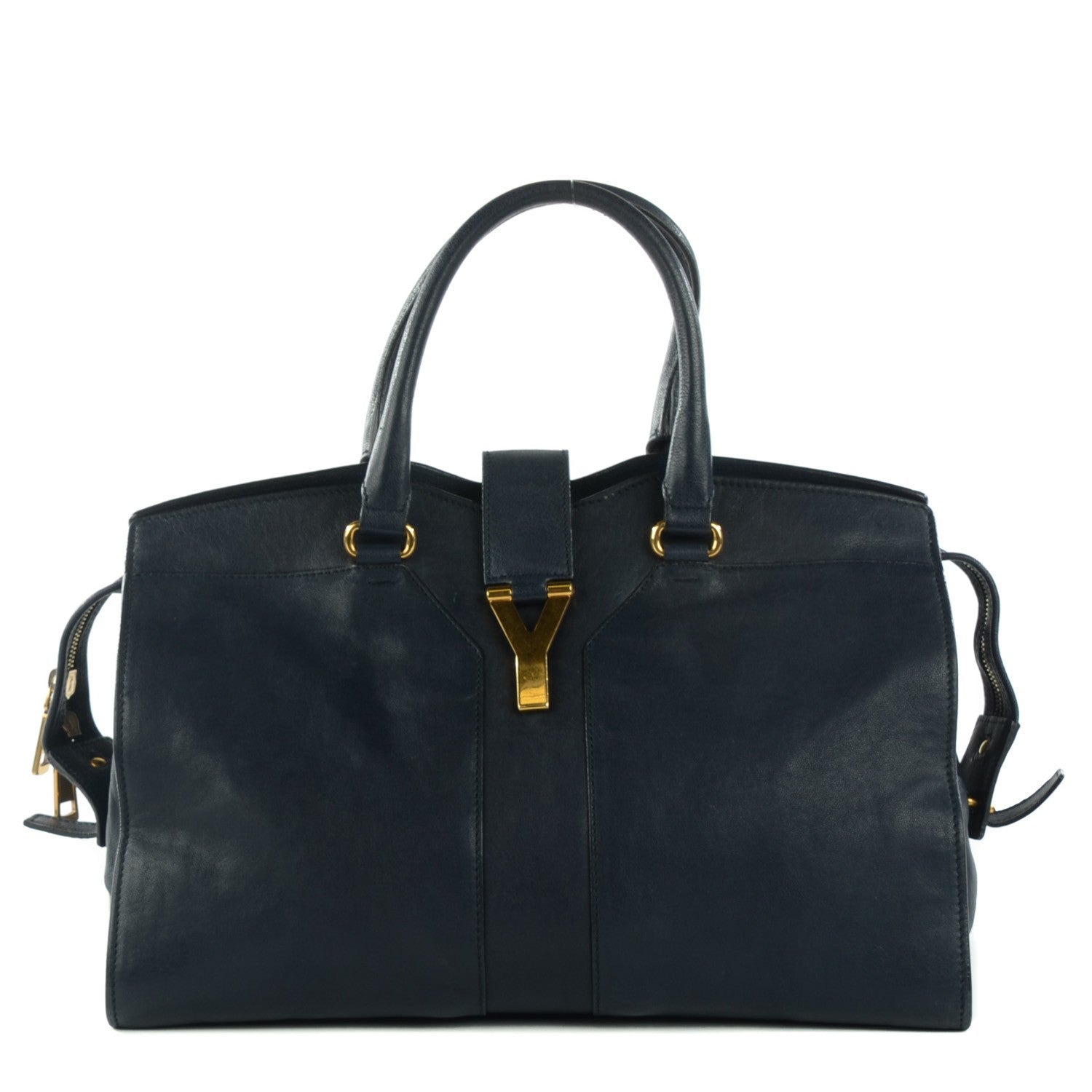 Saint Laurent Sheepskin Medium Cabas Chyc Navy 1 of 7