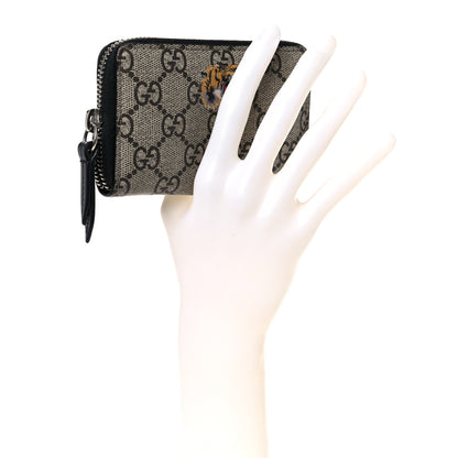 Gucci GG Supreme Monogram Tiger Print Zip Around Card Case Black 2 of 11