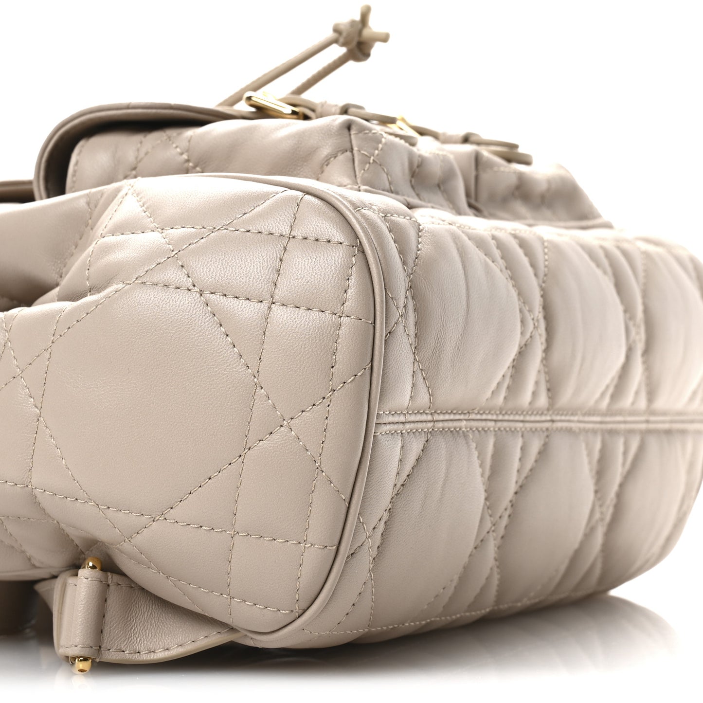 Lambskin Macrocannage Medium Caro Backpack Beige