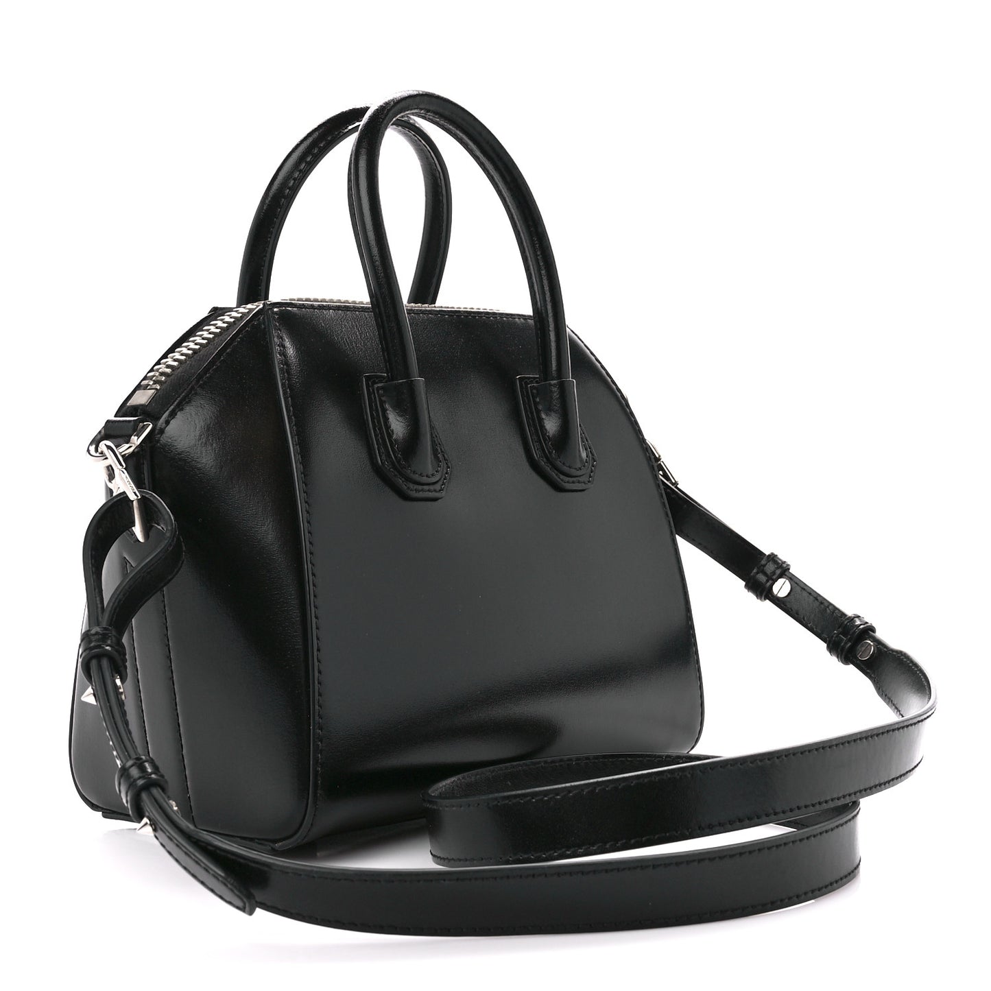 Shiny Lord Calfskin Mini Antigona Black
