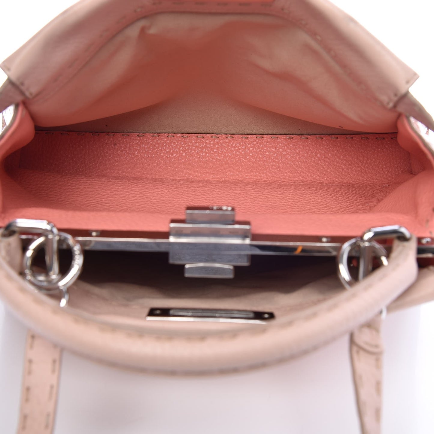 Cuoio Romano Selleria Bi-Color Medium Peekaboo Iconic Satchel Rosa Plaster Pesca